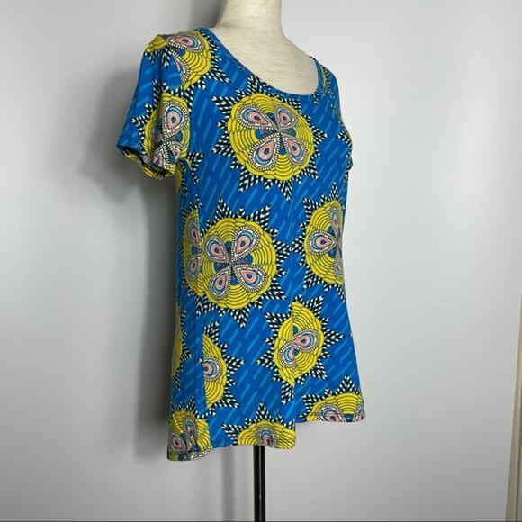 Lularoe Classic T Womens Top Butterfly Abstract Blue Yellow XXS - Picture 3 of 11